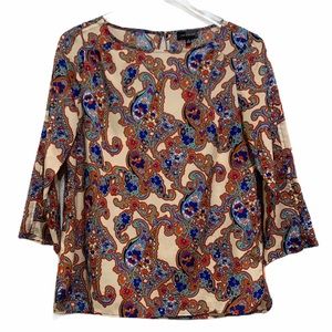 The Limited 3/4 Sleeve Paisley Print Blouse
